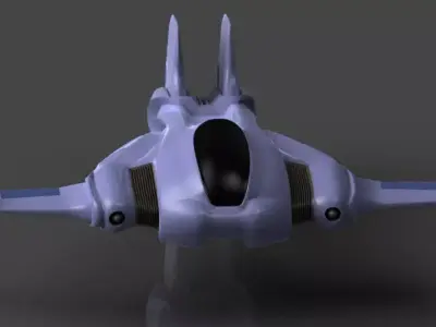 Aquajet futuristic fighter jet 3D print model