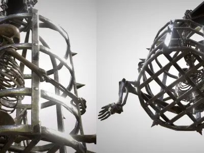 Skeleton Cage Low-poly 3D model