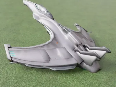 Realistic Futuristic Sci-Fi Spaceship 3D Model Advanced Low-poly 3D model