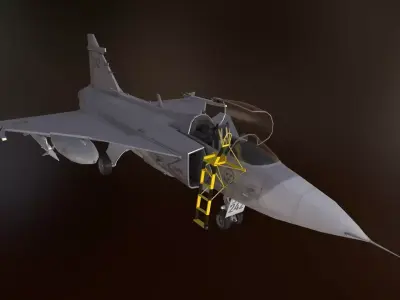 JAS 39 Gripen - Lowpoly Low-poly 3D model