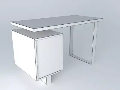 Desk With Drawers Free 3D model