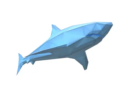 Low Poly Shark v1 010 Low-poly 3D model