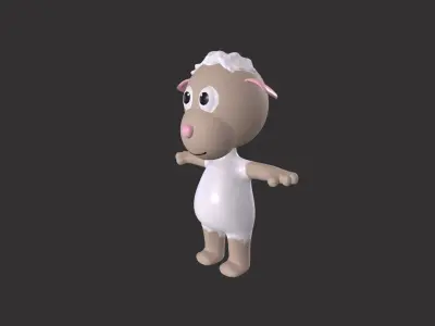 Cartoon 0011 Character Sheep Cute  Low-poly 3D model