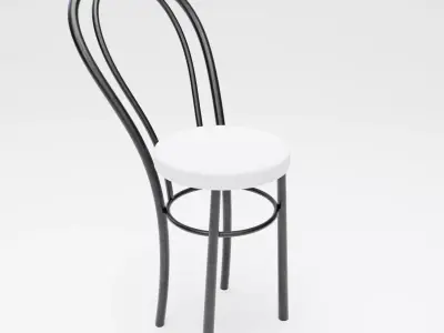 Classic Metal Bistro ChairGame Ready 3D Model Free low-poly 3D model