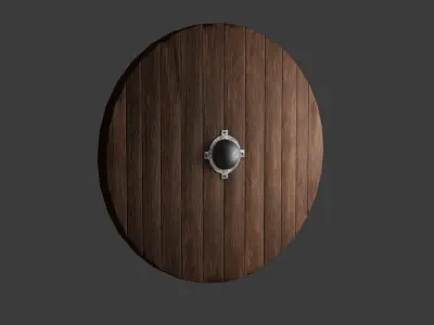 Handmade shield Low-poly 3D model