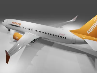 Sunwing Airlines Boeing 737 max 8 3D model  Low-poly 3D model