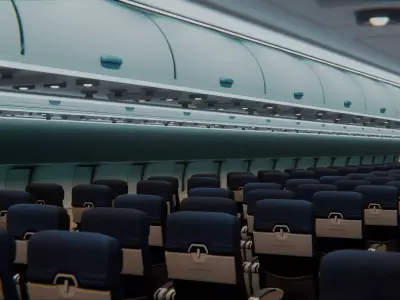 Airplane Interior Boeing With Seats 3D model