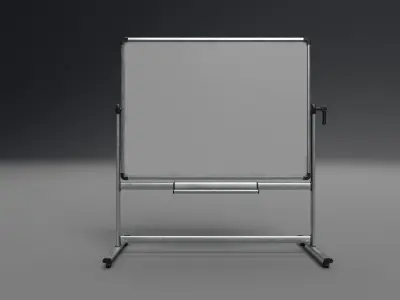Blank White Board Free low-poly 3D model