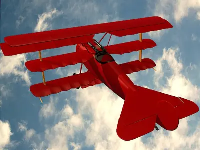 Military triplane fokker dr1 3D model