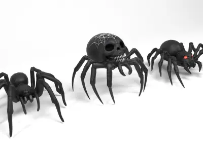 Halloween Spiders  Low-poly 3D model
