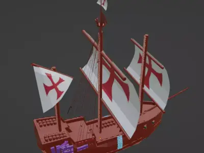 Santa Maria Carrack Low-poly 3D model