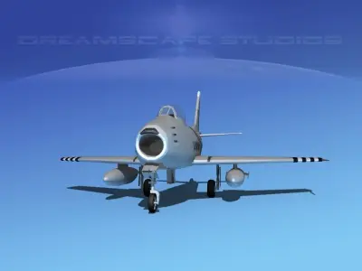 North American F-86 Sabre Jet V03 USAF 3D model
