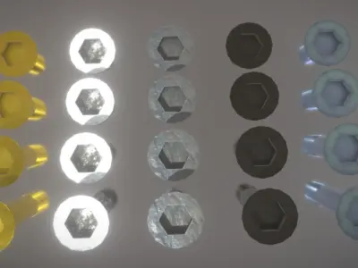 Allen Screws PBR Low-Poly AR VR Low-poly 3D model