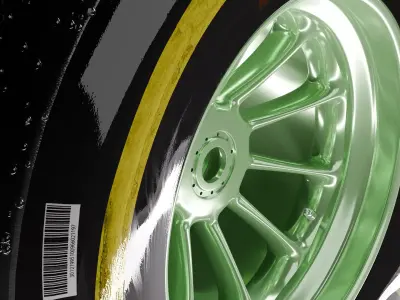 F1 Tire - Formula 1 - Tire - Wheel - Pirelli 3D model