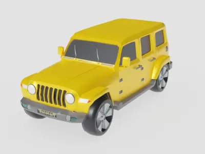wrangler jeep package Low-poly 3D model