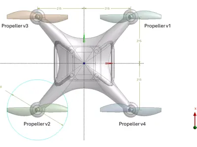 DJI PhanTom 3 solid CAD for CFD 3D model