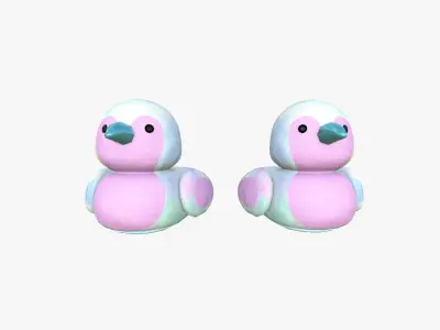 Slippers J10 Colored Bird - Costume Character Design Low-poly 3D model