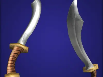 Scimitar two swords Low-poly 3D model