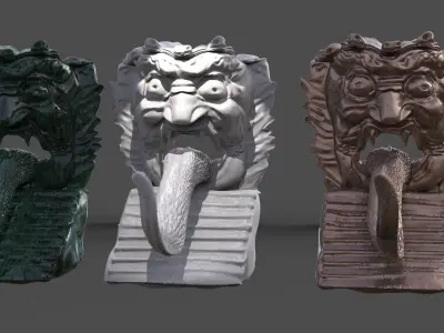 Demon Statue Gate of Hell 3D model