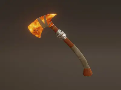 Fire Axe - Elemental Axe - Model 01 Low-poly 3D model