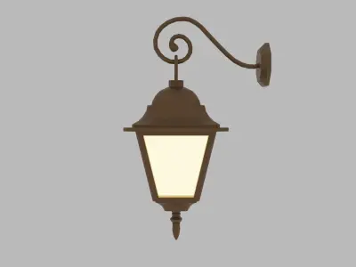 Lantern outdoor wall light Low-poly 3D model