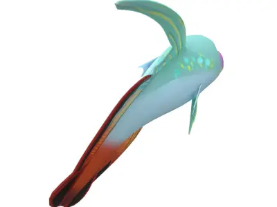 Fire Goby Fish Cartoon Animated Low-poly 3D model