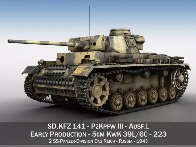 PzKpfw III - Ausf L - 223 3D model