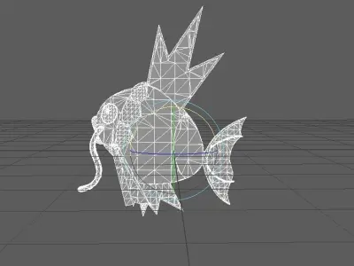 A relief pokemon goldfish King Low-poly 3D model