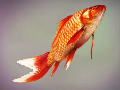 Fish Cyprinus Carpio Low-poly 3D model