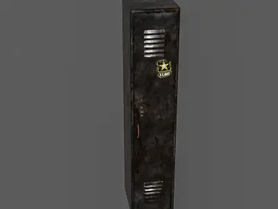 Game Ready Metal Locker Low-poly 3D model
