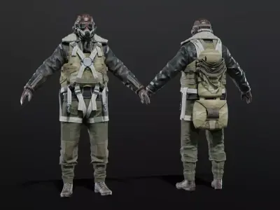  SOLDIER WWII USA Pilot 3D model