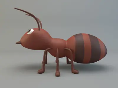 Cartoon Ant Low-poly 3D model