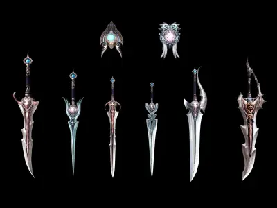 ancient weapons set- arms 20 Low-poly 3D model