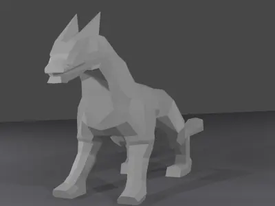 Dragon wolf Low-poly 3D model