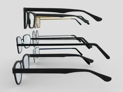 Glasses Pack Low-poly 3D model