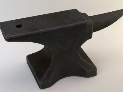 Vintage Anvil Low-poly 3D model
