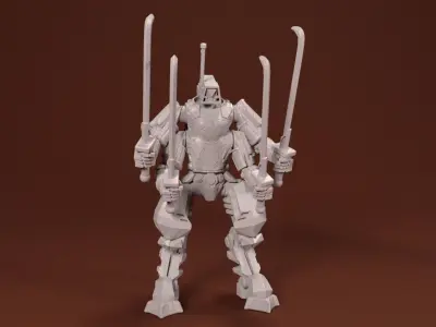 28mm Infantry Support Mech Kit - Praetorian 3D print model