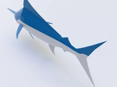 Atlantic blue marlin fish 3d model  Low-poly 3D model