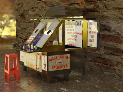 Puesto de comida callejero Food Truck 3D model