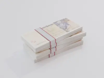 1000 Portuguese Escudo Currency Low-poly 3D model