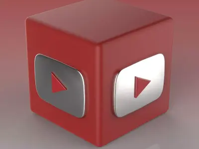 Youtube Logo Low-poly 3D model