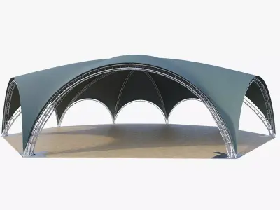 Arch tent octagonal 3D model