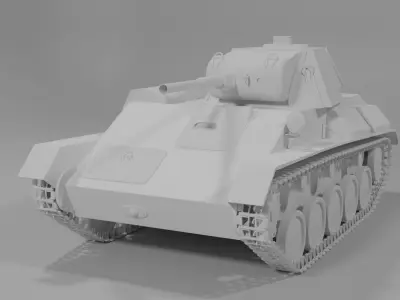 Soviet light tank T-70 3D model