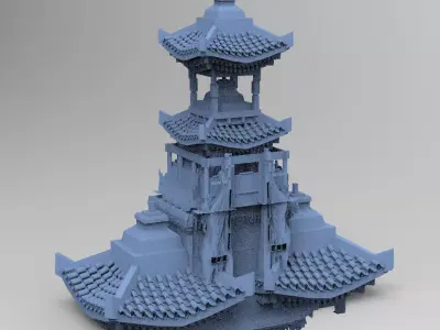 General Warlord Temple grand Tower 4 3D model