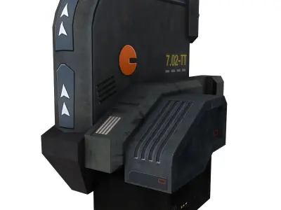 Turret 2 machine gun Low-poly 3D model