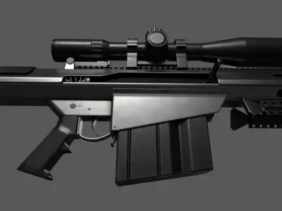 BARRETT M107A1 Low-poly 3D model