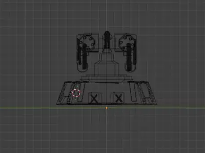 Game Ready Military Auto Turret FBX Textures Animation Low-poly 3D model