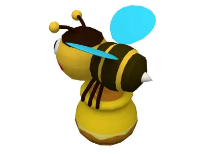 honeybee bee Low-poly 3D model