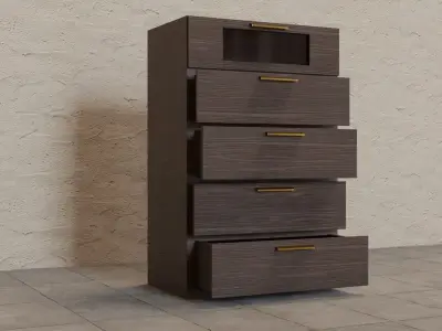 Chest Drawer Low-poly 3D model