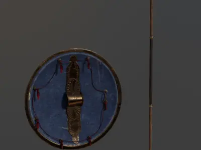 Ancient Hoplite Gear sword shield spear 3D model